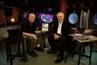 IMG_9627.jpeg The first time I met Bill, on the set of Triangulation in the old Brick House studio in 2016. Bill is holding an unopened copy of his masterpiece, Hypercard